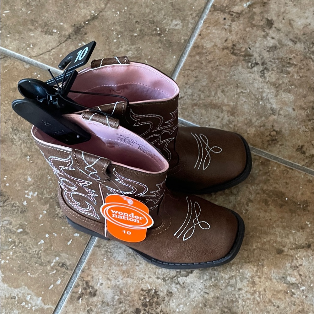 Wonder Nation Kids Brown Western Boots